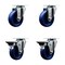 Service Caster 4'' Solid Poly Wheel Swivel Top Plate Caster Set with 2 Posi Brakes, 4PK SCC-20S414-SPUS-2-PLB-2 - alternate 1